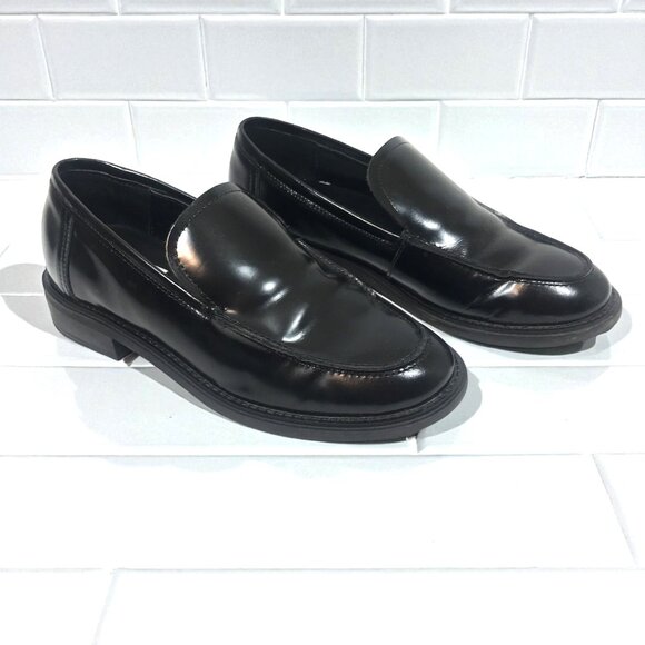 Steve Madden Women Black Leather Loafers Size 8 Larusso Loafer - Picture 1 of 9